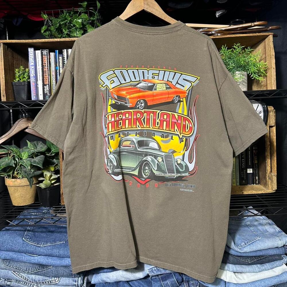 Vintage Y2K Good Guys Car Show Faded Tee Mens XL Grey Racing Biker Style Shirt